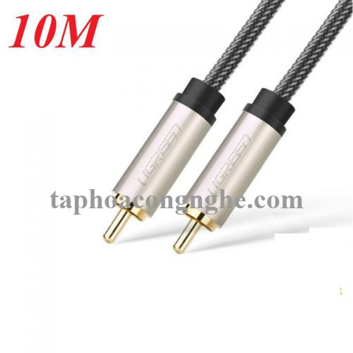 Ugreen 20742 10M màu Xám Cáp âm thanh bông sen Coaxial cao cấp AV133 30020742